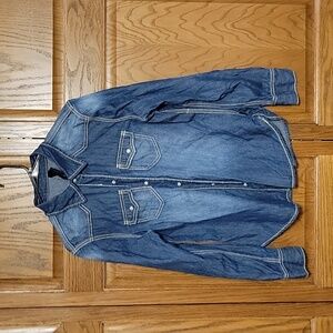 Denim snap front shirt